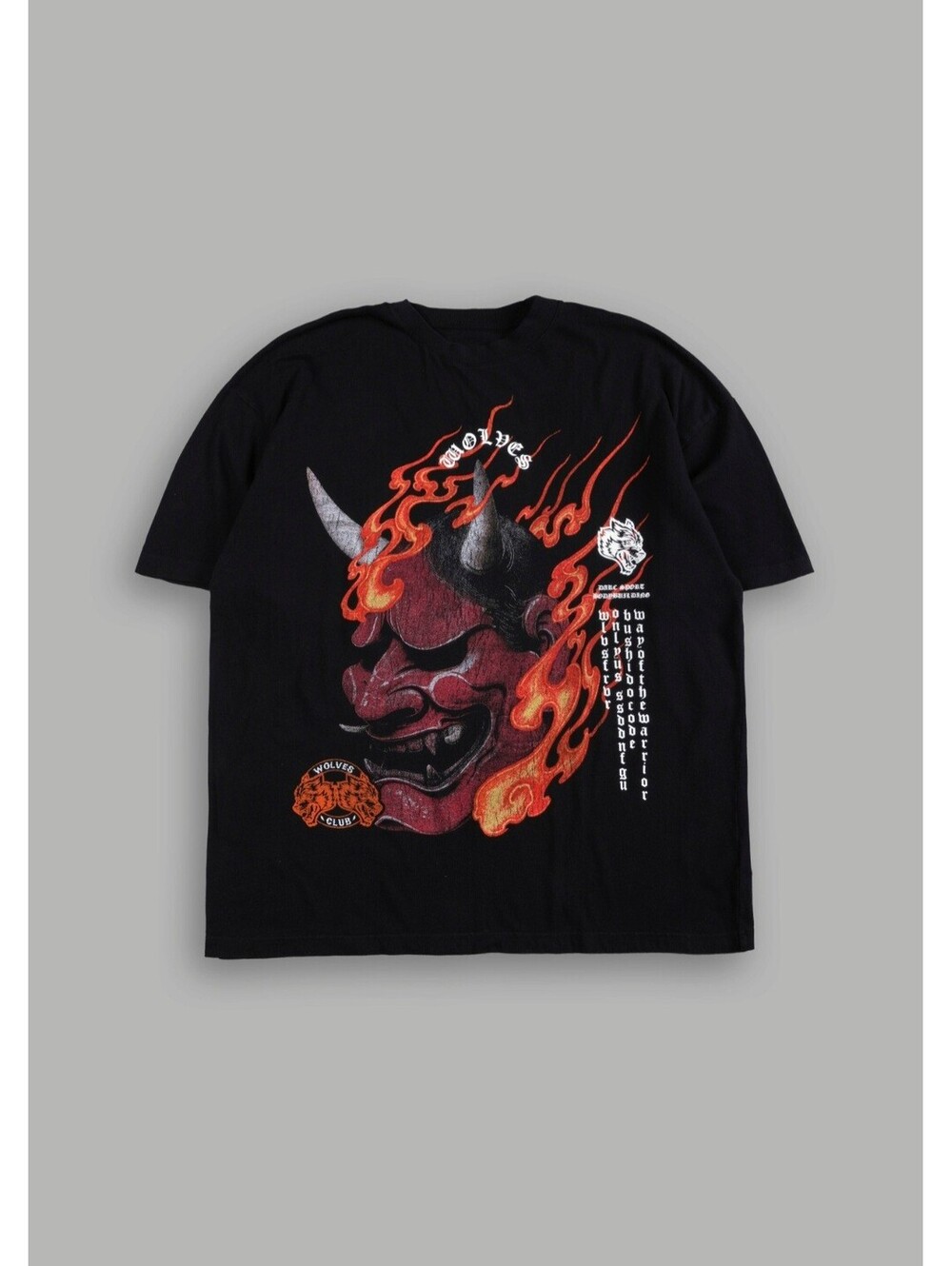 Darc Sport Bushido Wolves Club Oni Inferno Premium Oversized Tee in Black